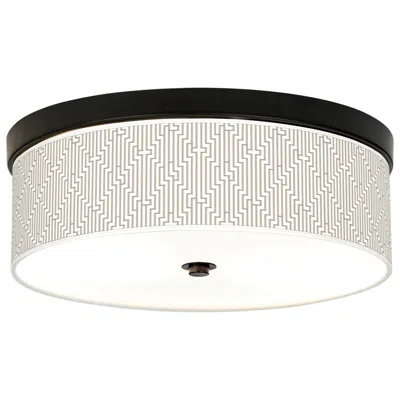 Giclee Gallery Diamond Maze Pattern 14" Wide Bronze Led Ceiling Light