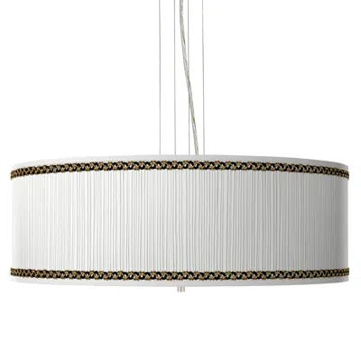 Giclee Gallery Faux Pleated Giclee Print Lamp Shade With 24" Wide Pendant Chandelier