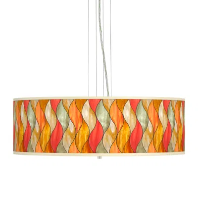 Giclee Gallery Flame Mosaic Giclee 24" Wide 4-light Pendant Chandelier