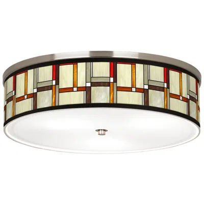 Giclee Gallery Giclee Galley Modern Squares Shade 20 1/4" Wide Drum Ceiling Light