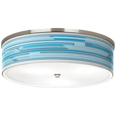 Giclee Gallery Giclee Glow Urban Stripes Blue 20 1/4" Nickel Modern Ceiling Light