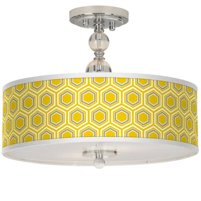 Giclee Gallery Honeycomb Giclee 16" Wide Semi-flush Ceiling Light