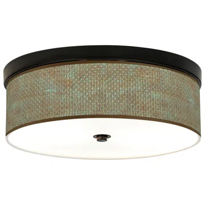 Giclee Gallery Interweave Patina 14" Wide Bronze Led Ceiling Light