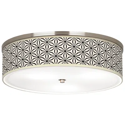 Giclee Gallery Kaleidoscope Flowers Giclee Nickel 20 1/4" Wide Ceiling Light