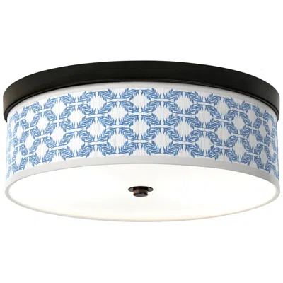 Giclee Gallery Leaf Symmetry Pattern 14" Wide Bronze Led Ceiling Light