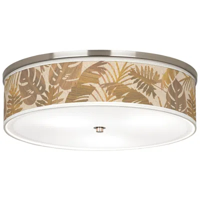 Giclee Gallery Liz 20 1/4" Wide Tropical Woodwork Shade Ceiling Light