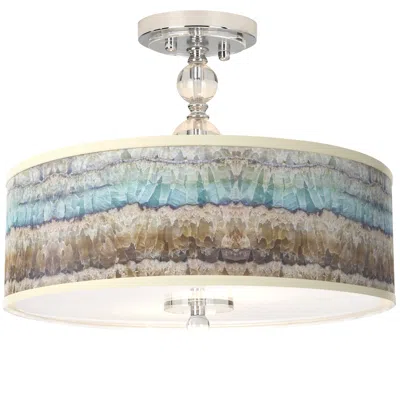 Giclee Gallery Marble Jewel 16" Wide Semi-flush Ceiling Light