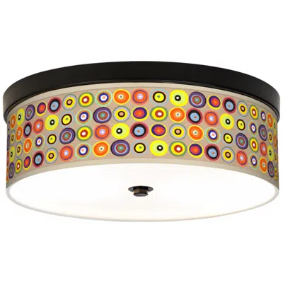 Giclee Gallery Marbles In The Park 14" Wide Bronze Led Ceiling Light