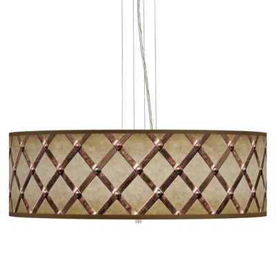Giclee Gallery Metal Weave Giclee 24" Wide 4-light Pendant Chandelier
