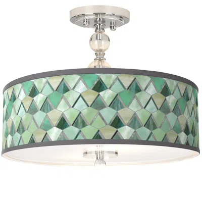 Giclee Gallery Misty Morning Giclee 16" Wide Semi-flush Ceiling Light