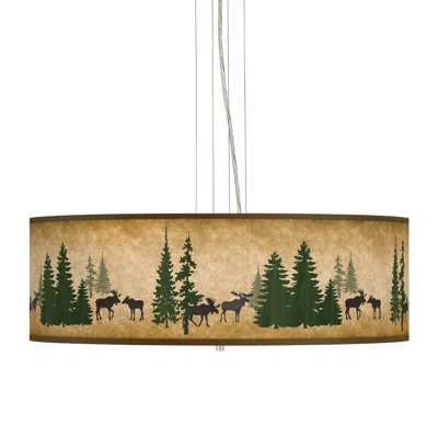 Giclee Gallery Moose Lodge Giclee 24" Wide 4-light Pendant Chandelier