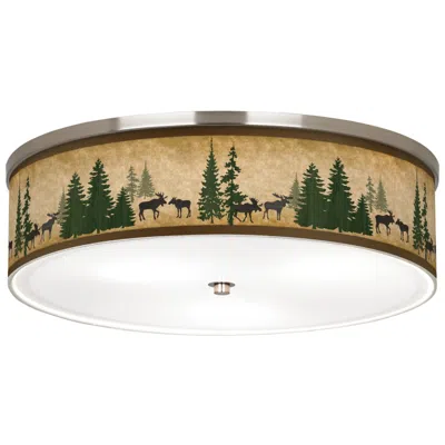 Giclee Gallery Moose Lodge Giclee Nickel 20 1/4" Wide Ceiling Light
