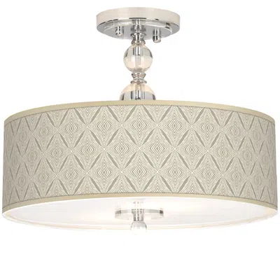Giclee Gallery Moroccan Diamonds Giclee 16" Wide Semi-flush Ceiling Light
