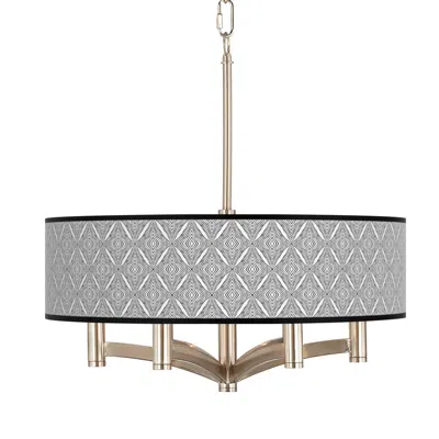 Giclee Gallery Moroccan Diamonds Ii Ava 6-light Nickel Finish Modern Pendant Chandelier