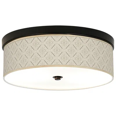 Giclee Gallery Moroccan Diamonds Pattern 14" Bronze Led Ceiling Light
