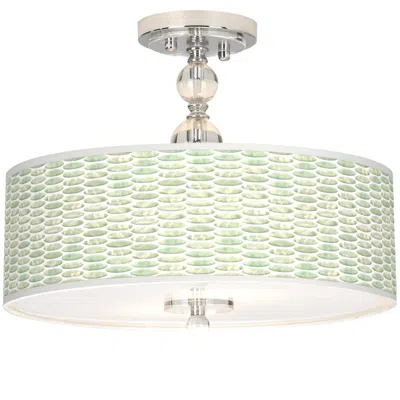 Giclee Gallery Oval Tempo Giclee 16" Wide Semi-flush Ceiling Light