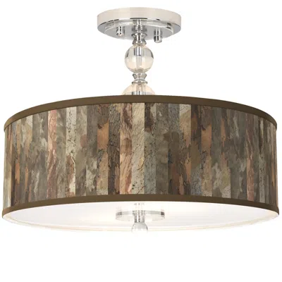 Giclee Gallery Paper Bark Giclee 16" Wide Semi-flush Ceiling Light