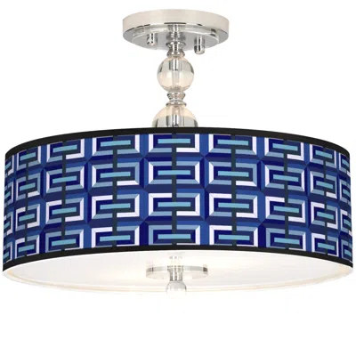 Giclee Gallery Parquet Giclee 16" Wide Semi-flush Ceiling Light