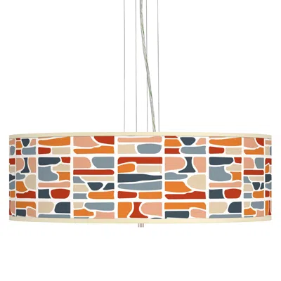 Giclee Gallery Retro Cobblestones Giclee 24" Wide 4-light Pendant Chandelier