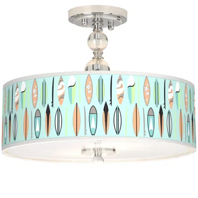 Giclee Gallery Retro Surf Giclee 16" Wide Semi-flush Ceiling Light