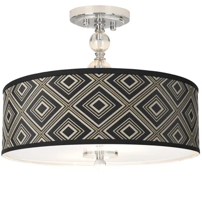 Giclee Gallery Rhythm Giclee 16"w Chrome Semi-flush Ceiling Light