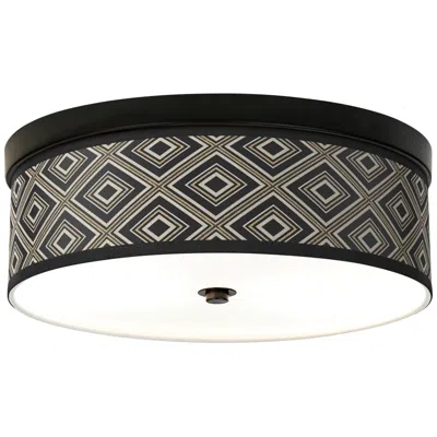 Giclee Gallery Rhythm Pattern 14" Wide Bronze Led Ceiling Light