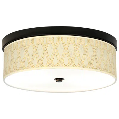 Giclee Gallery Roman Pebbles Pattern 14" Wide Bronze Led Ceiling Light