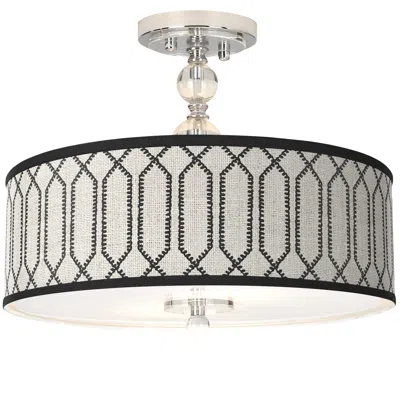 Giclee Gallery Rustic Chic Giclee 16" Wide Semi-flush Ceiling Light