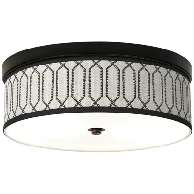 Giclee Gallery Rustic Chic Pattern 14" Wide Bronze Led Ceiling Light