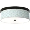 Giclee Gallery Spring Blue Pattern 14" Wide Bronze Led Ceiling Light