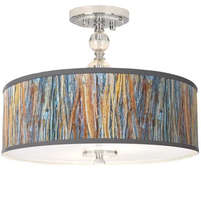 Giclee Gallery Striking Bark Giclee 16" Wide Semi-flush Ceiling Light