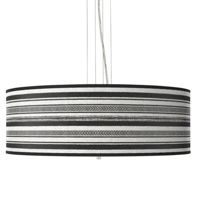 Giclee Gallery Stripes Noir Giclee 24" Wide 4-light Pendant Chandelier