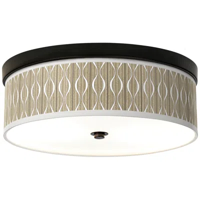 Giclee Gallery Swell Pattern 14" Wide Bronze Led Ceiling Light