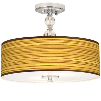 Giclee Gallery Tawny Zebrawood Giclee 16" Wide Semi-flush Ceiling Light