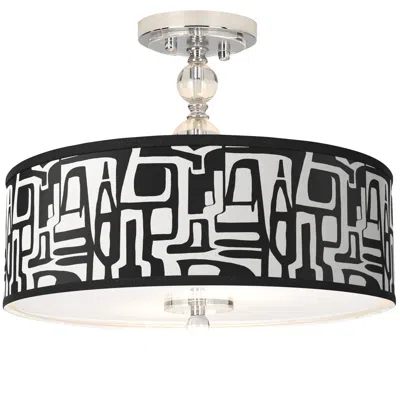 Giclee Gallery Tempo Giclee 16"w Chrome Semi-flush Ceiling Light