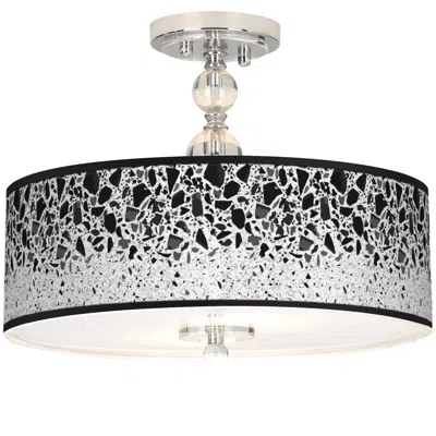 Giclee Gallery Terrazzo Giclee 16" Wide Semi-flush Ceiling Light