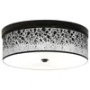 Giclee Gallery Terrazzo Pattern 14" Wide Bronze Led Ceiling Light