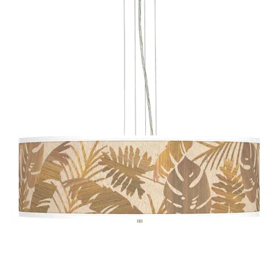 Giclee Gallery Tropical Woodwork Giclee 24" Wide 4-light Pendant Chandelier