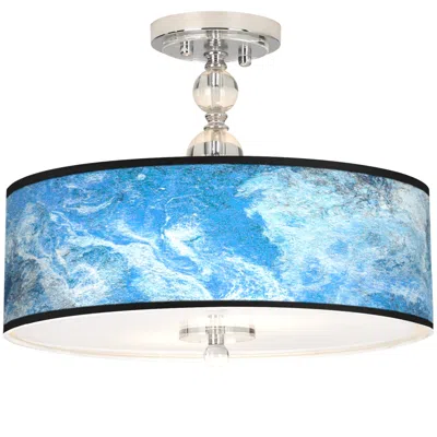 Giclee Gallery Ultrablue Giclee 16" Wide Semi-flush Ceiling Light