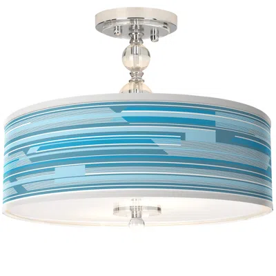 Giclee Gallery Urban Stripes Giclee 16" Wide Semi-flush Ceiling Light
