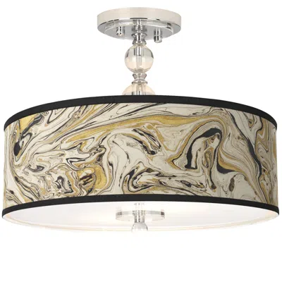 Giclee Gallery Venetian Marble Giclee 16" Wide Semi-flush Ceiling Light