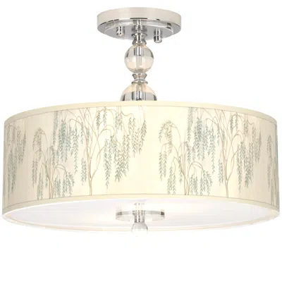 Giclee Gallery Weeping Willow Giclee 16" Wide Semi-flush Ceiling Light