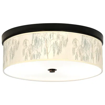 Giclee Gallery Weeping Willow Pattern 14" Bronze Led Ceiling Light