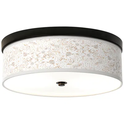 Giclee Gallery Windflowers Pattern 14" Wide Bronze Led Ceiling Light