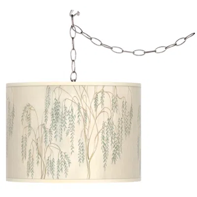 Giclee Glow 13 1/2" Wide Weeping Willow Shade Plug-in Swag Pendant