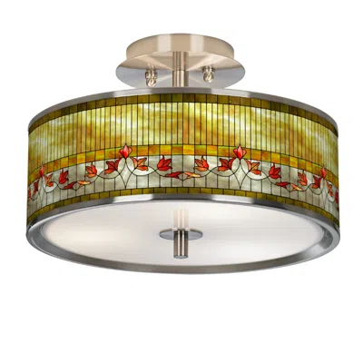 Giclee Glow 14" Wide Tiffany-style Lily Shade Pattern Ceiling Light