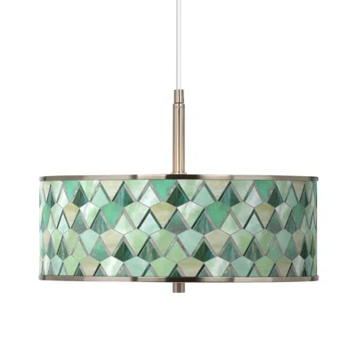 Giclee Glow 16" Wide Green Misty Morning Shade Pendant Light