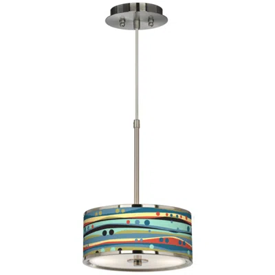 Giclee Glow 19 1/4" Wide Retro Dots & Waves Shade Mini Pendant