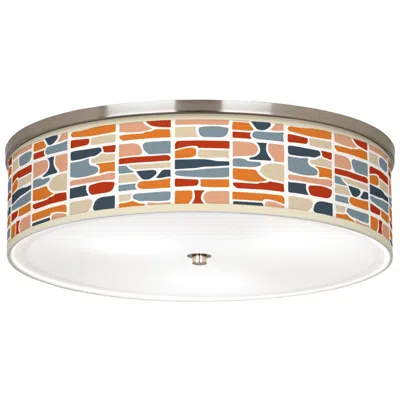 Giclee Glow 20 1/4" Wide  Retro Cobblestones Shade Ceiling Light