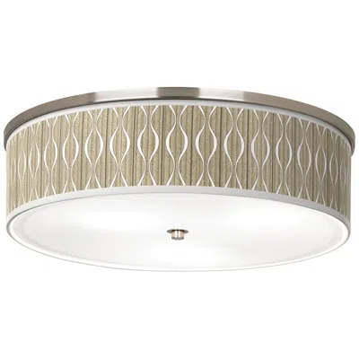 Giclee Glow 20 1/4" Wide Swell Shade And Nickel Modern Ceiling Light